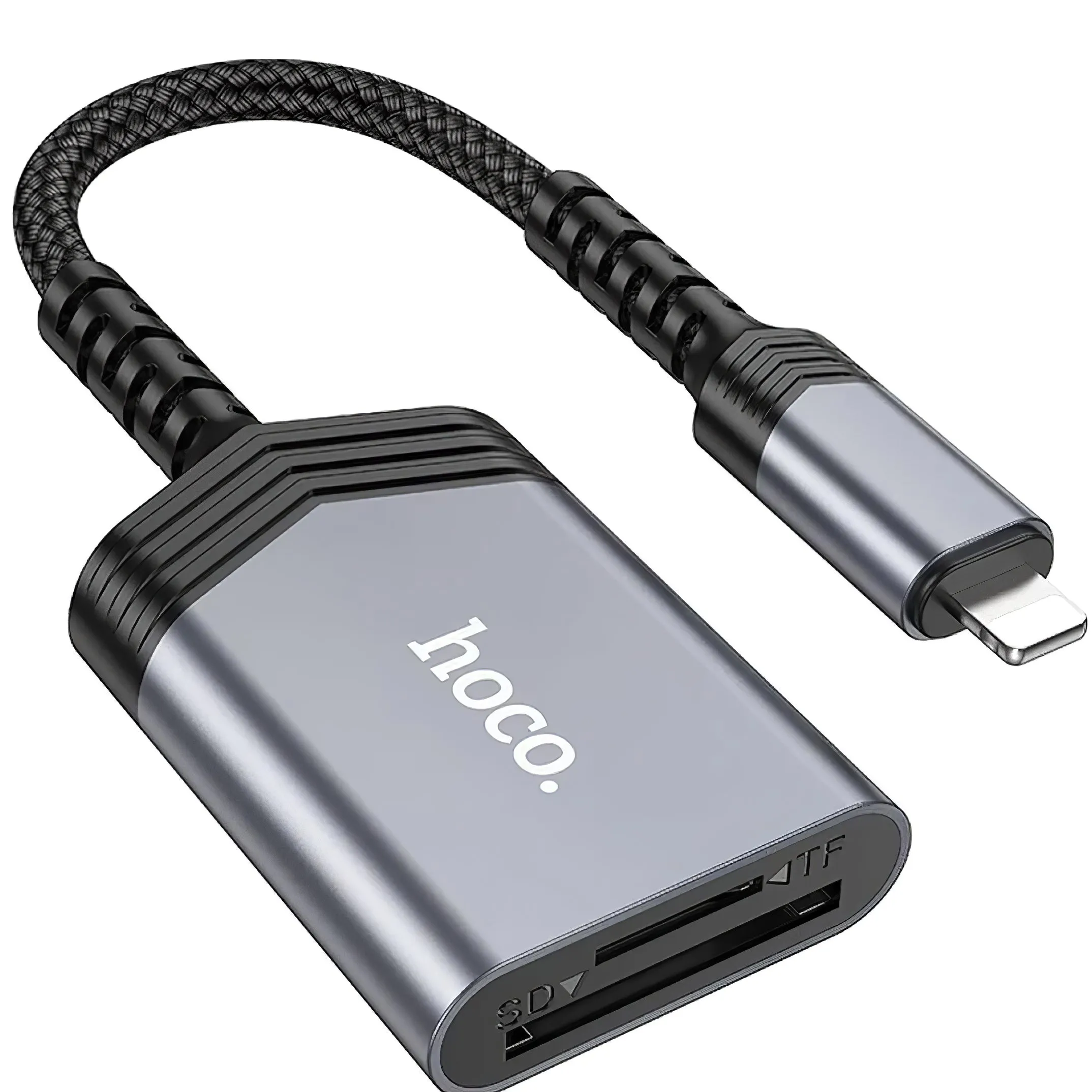 Lettore di schede Lightning HOCO UA25, SD - microSD, Grigio