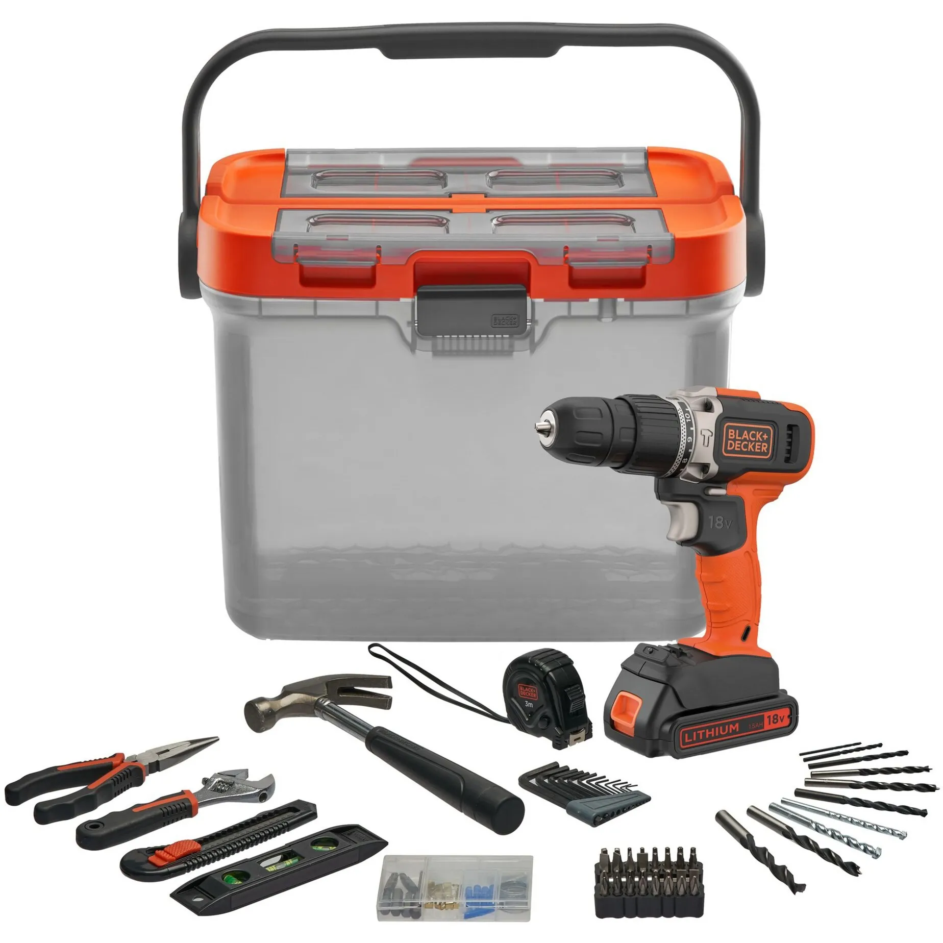 Trapano avvitatore a percussione a batteria BCKSB02, 18 volt, Cordless