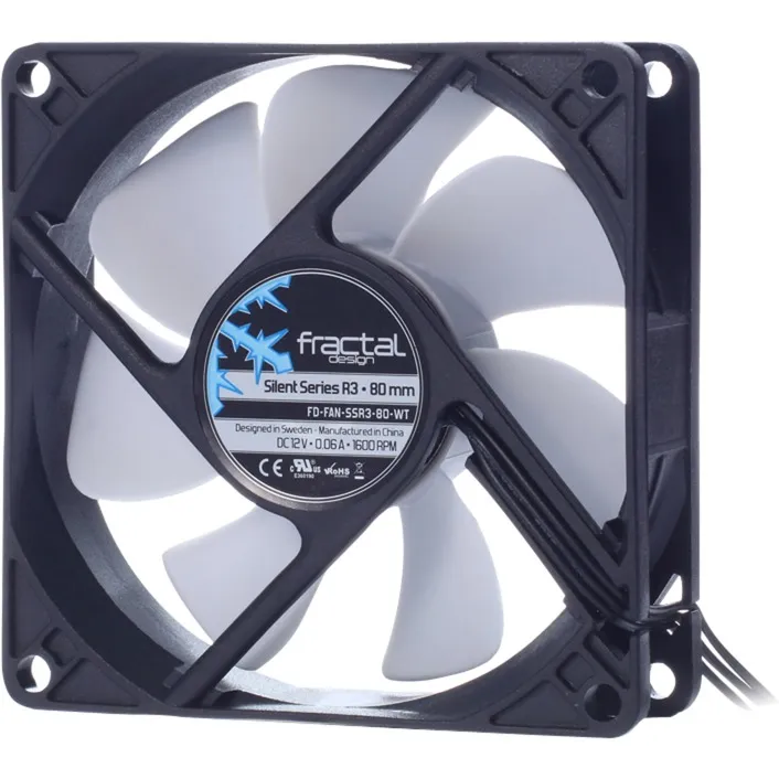 Silent Series R3 80 mm Case per computer Ventilatore 8 cm Nero, Bianco, Ventola