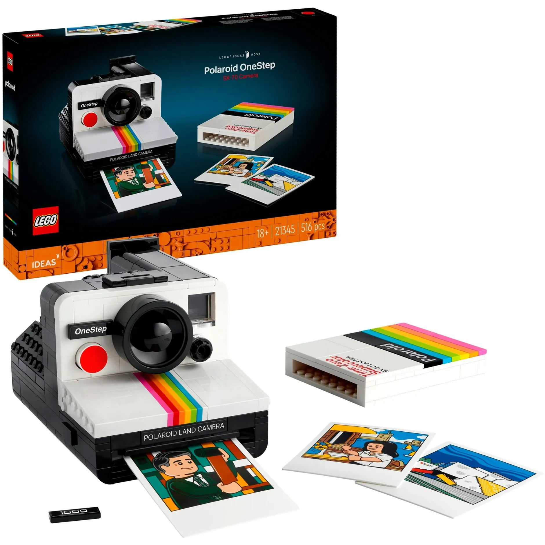 Ideas Fotocamera Polaroid OneStep SX-70 21345 Modellismo da Costruire per Adulti, Regali Creativi, Oggetti da Collezione, Giochi di costruzione