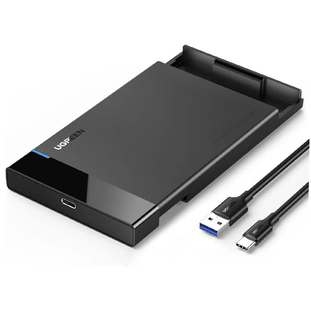 Rack UGREEN US221 (50743) per HDD / SSD SATA 2.5 pollici, USB-C, Nero