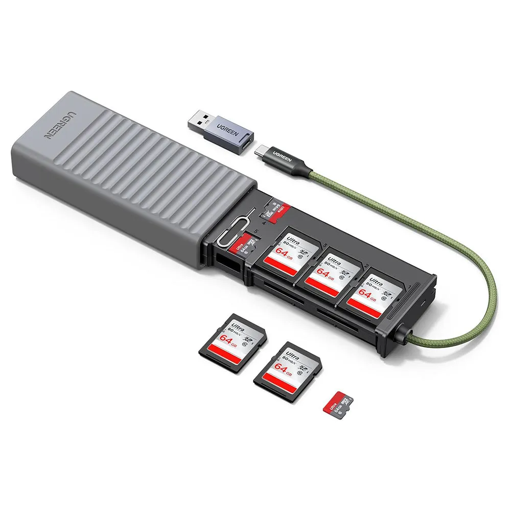 Lettore di schede USB / USB-C con Organizzatore UGREEN CM856 (55899), 2 x SD - microSD, Grigio