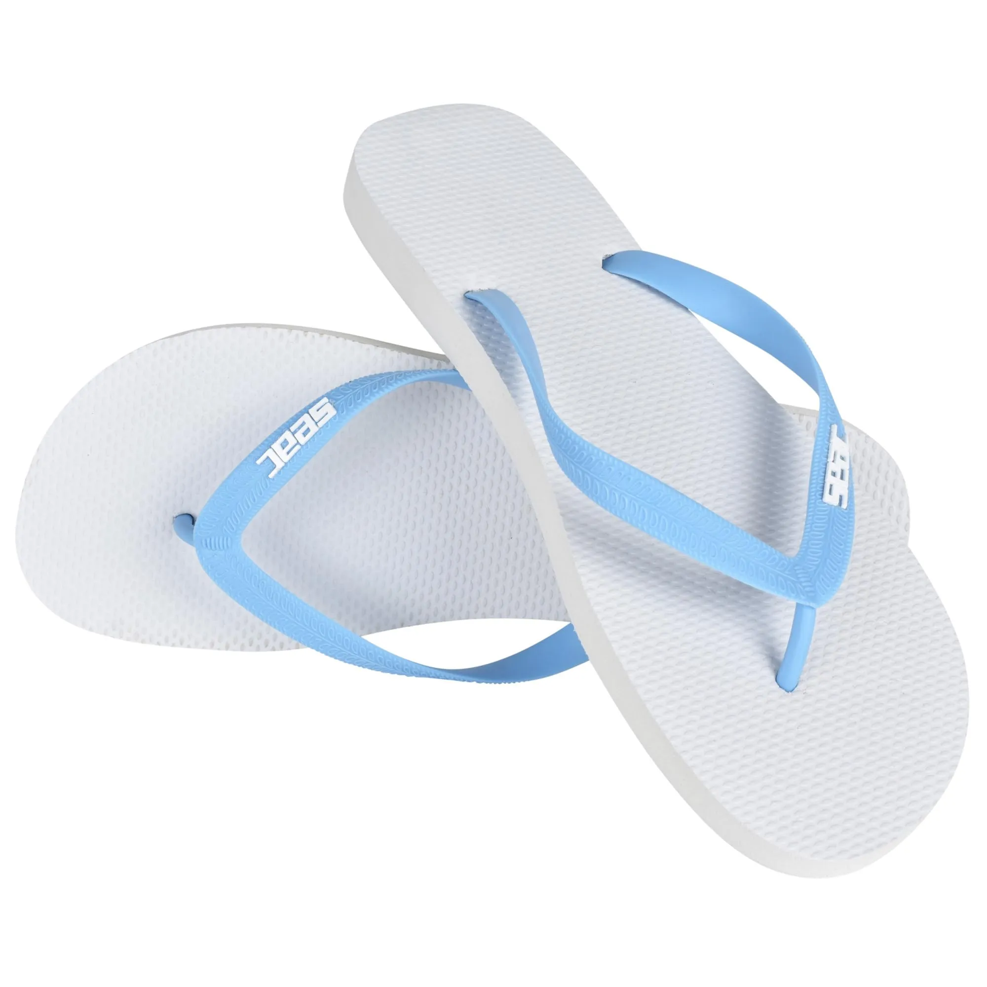 SEAC Ohau, Infradito in Gomma per Mare, Piscina, Spiaggia e Barca, Bianco/Blu, 39/40