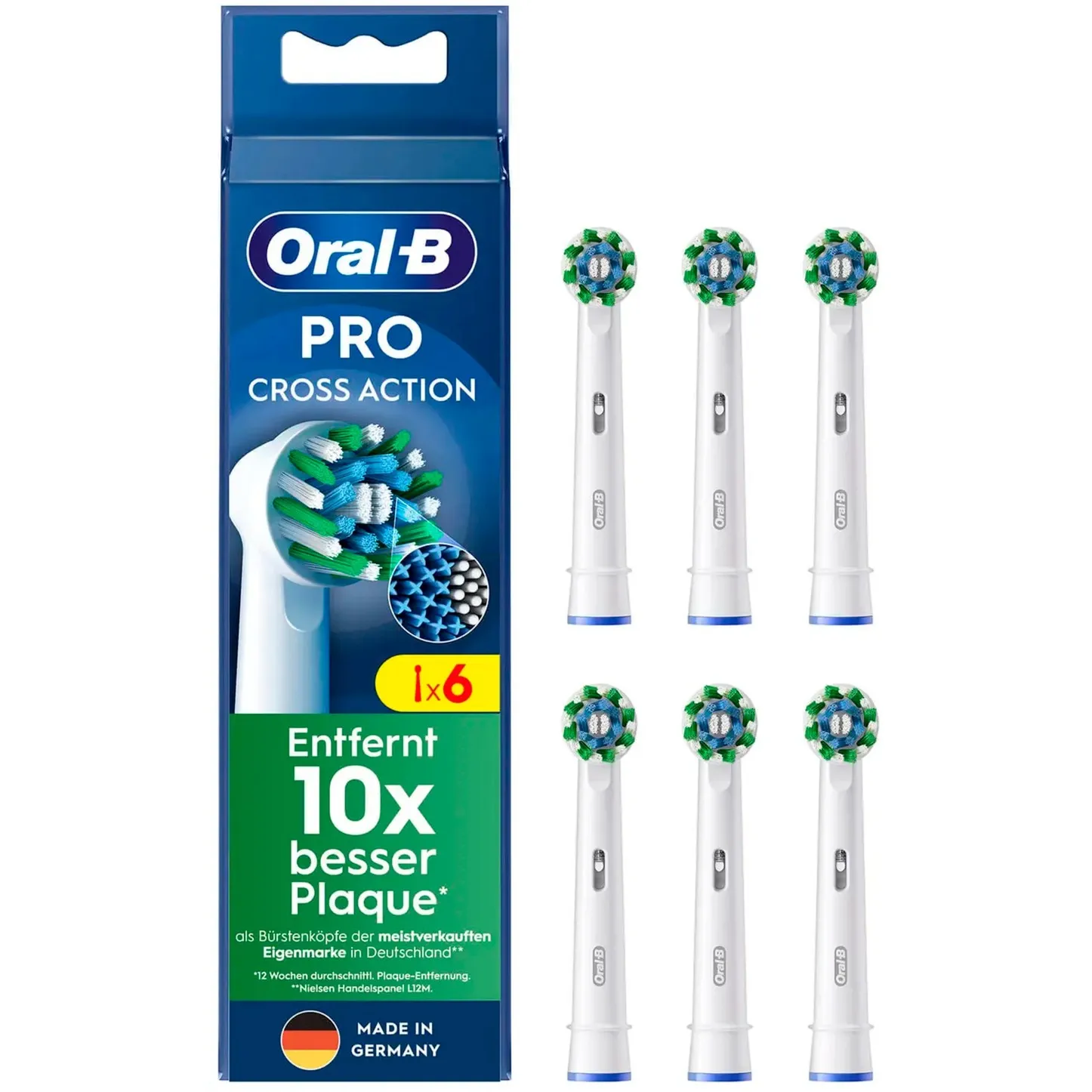 Oral-B Pro Cross Action testine di ricambio confezione da 6, Testina