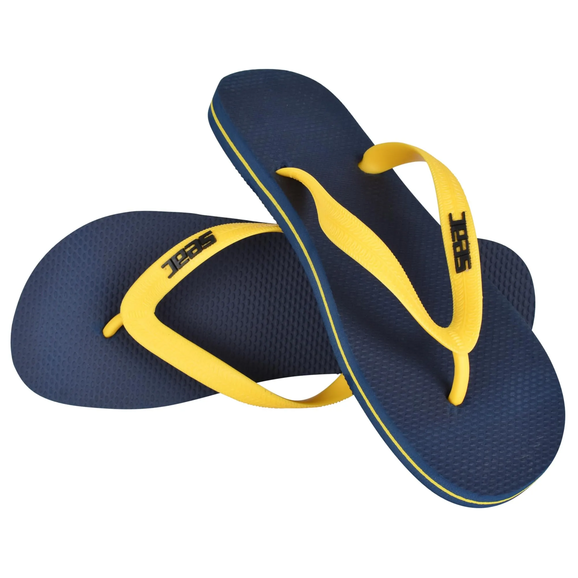 SEAC Ohau, Infradito in Gomma per Mare, Piscina, Spiaggia e Barca, blu/giallo, 47/48
