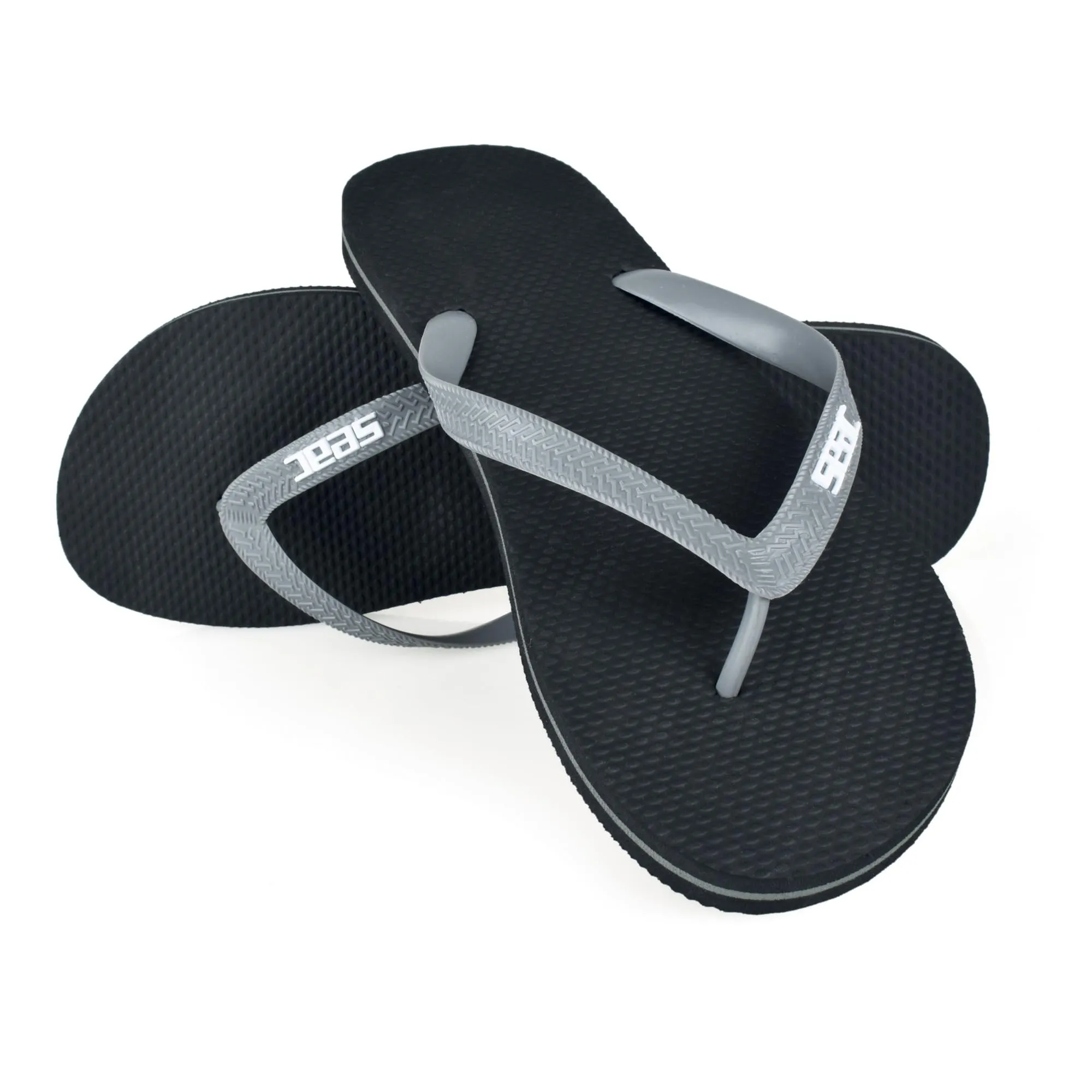 SEAC Ohau, Infradito in Gomma per Mare, Piscina, Spiaggia e Barca, Nero/Grigio, 47/48