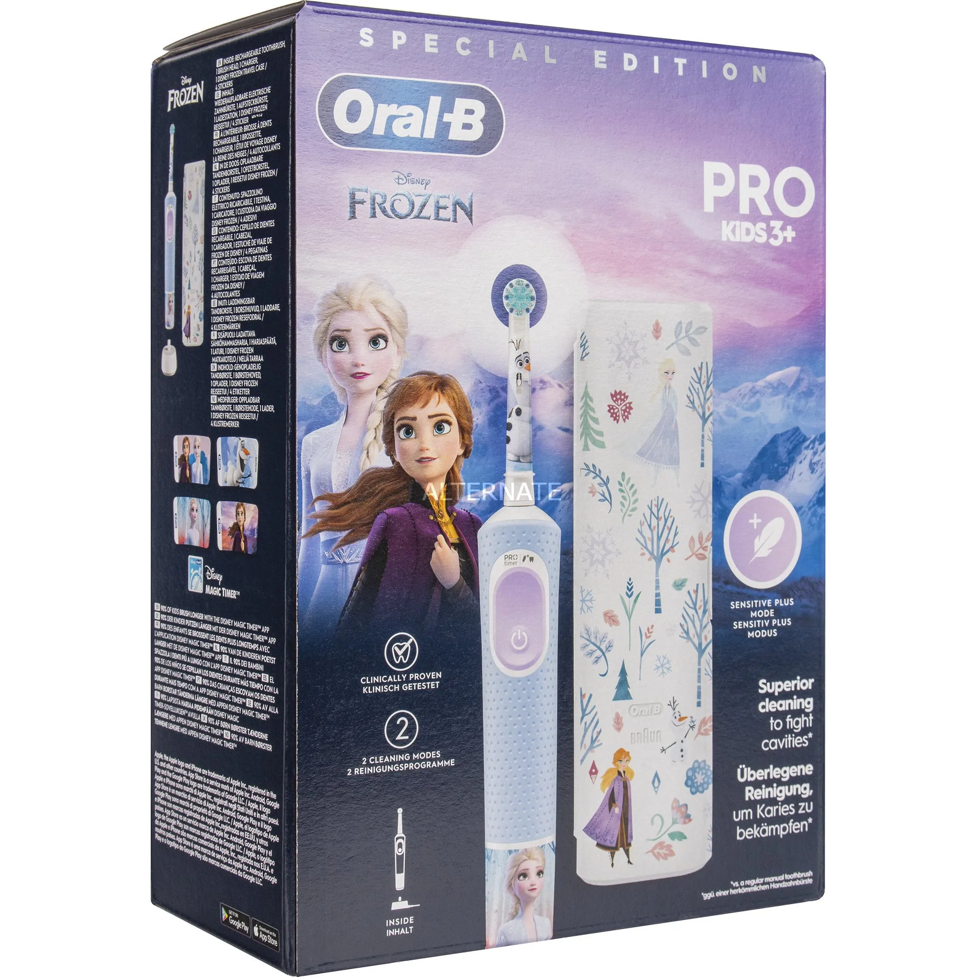 Vitality Pro Frozen Bambino Spazzolino rotante-oscillante Nero, Grigio, Spazzolino da denti elettrico
