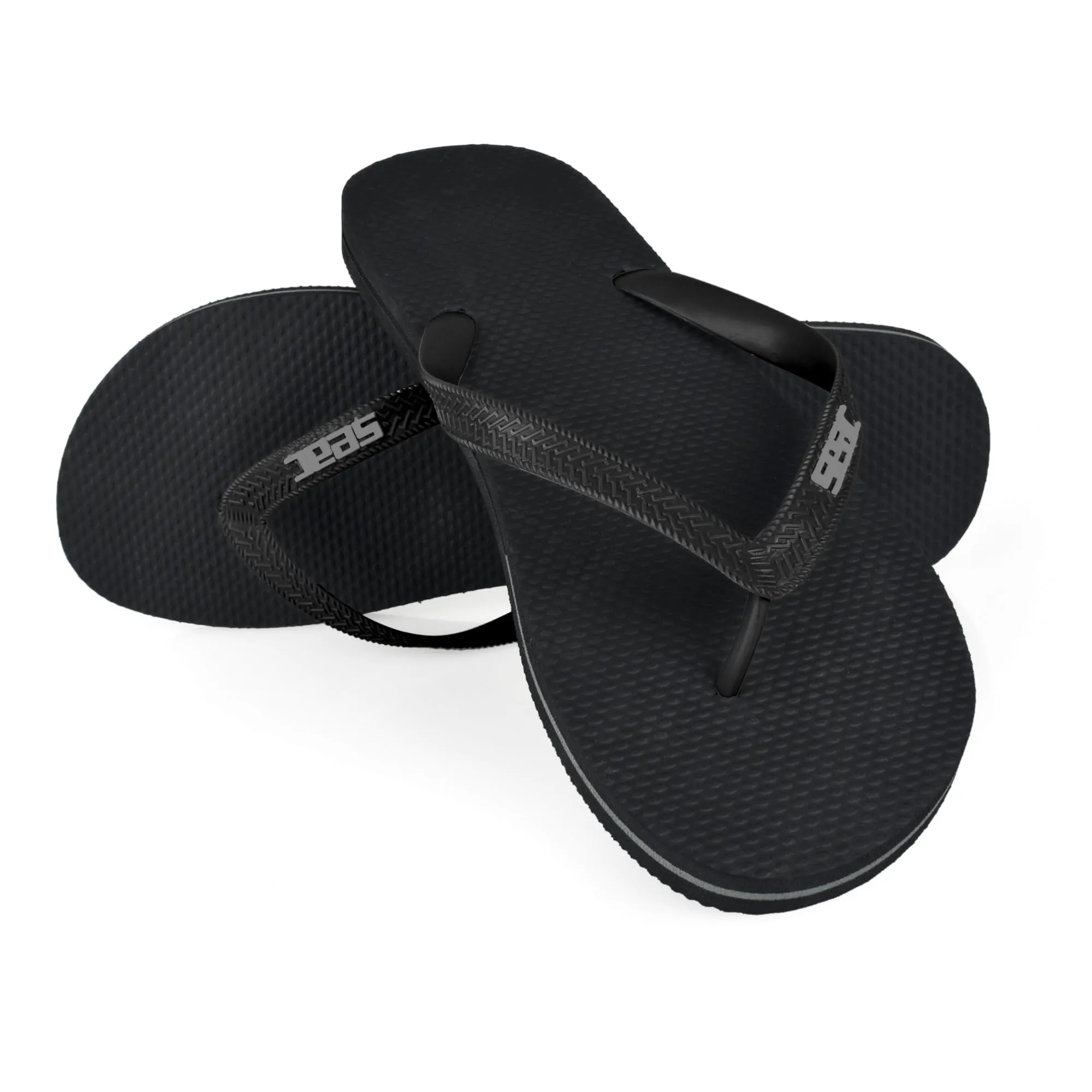 SEAC Ohau, Infradito in Gomma per Mare, Piscina, Spiaggia e Barca, Nero, 35/36