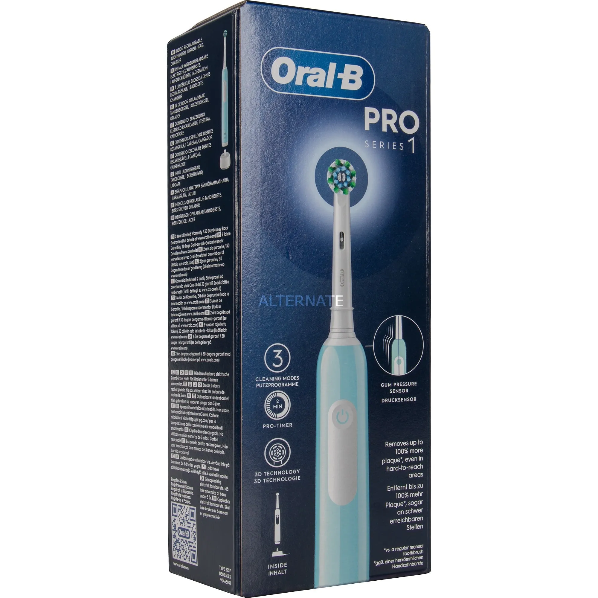 Pro 1 Cross Action Adulto Spazzolino rotante Blu, Bianco, Spazzolino da denti elettrico