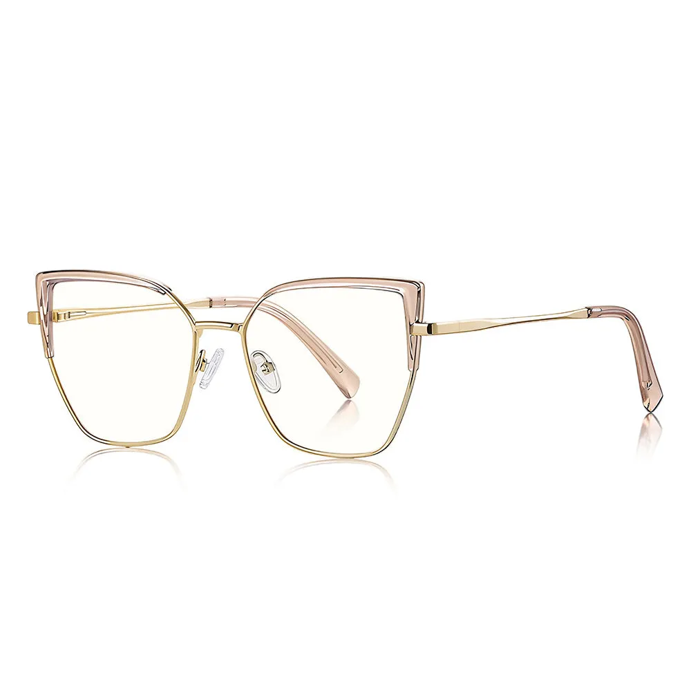 Occhiali Da Computer Donna Techsuit 3156, Anti-Luce Blu, Oro Rosa