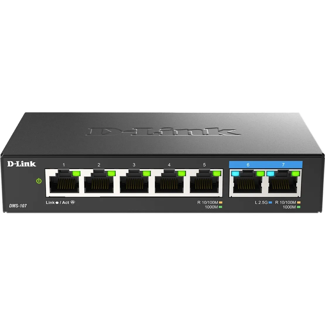 DMS-107/E switch di rete Non gestito Gigabit Ethernet (10/100/1000) Nero, Interruttore