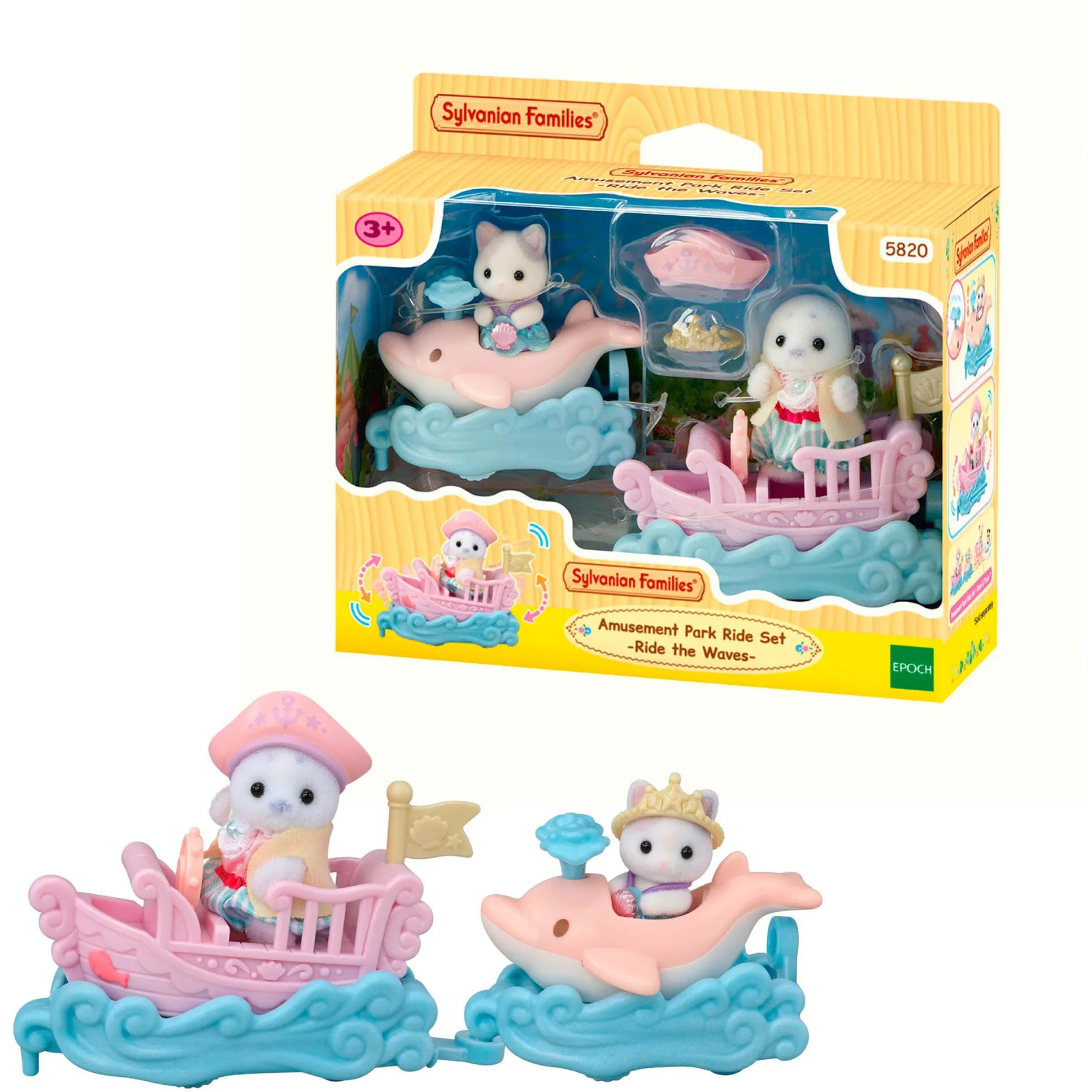 Sylvanian Families - Set gioco parco divertimenti Giro sulle onde, Giochi di costruzione