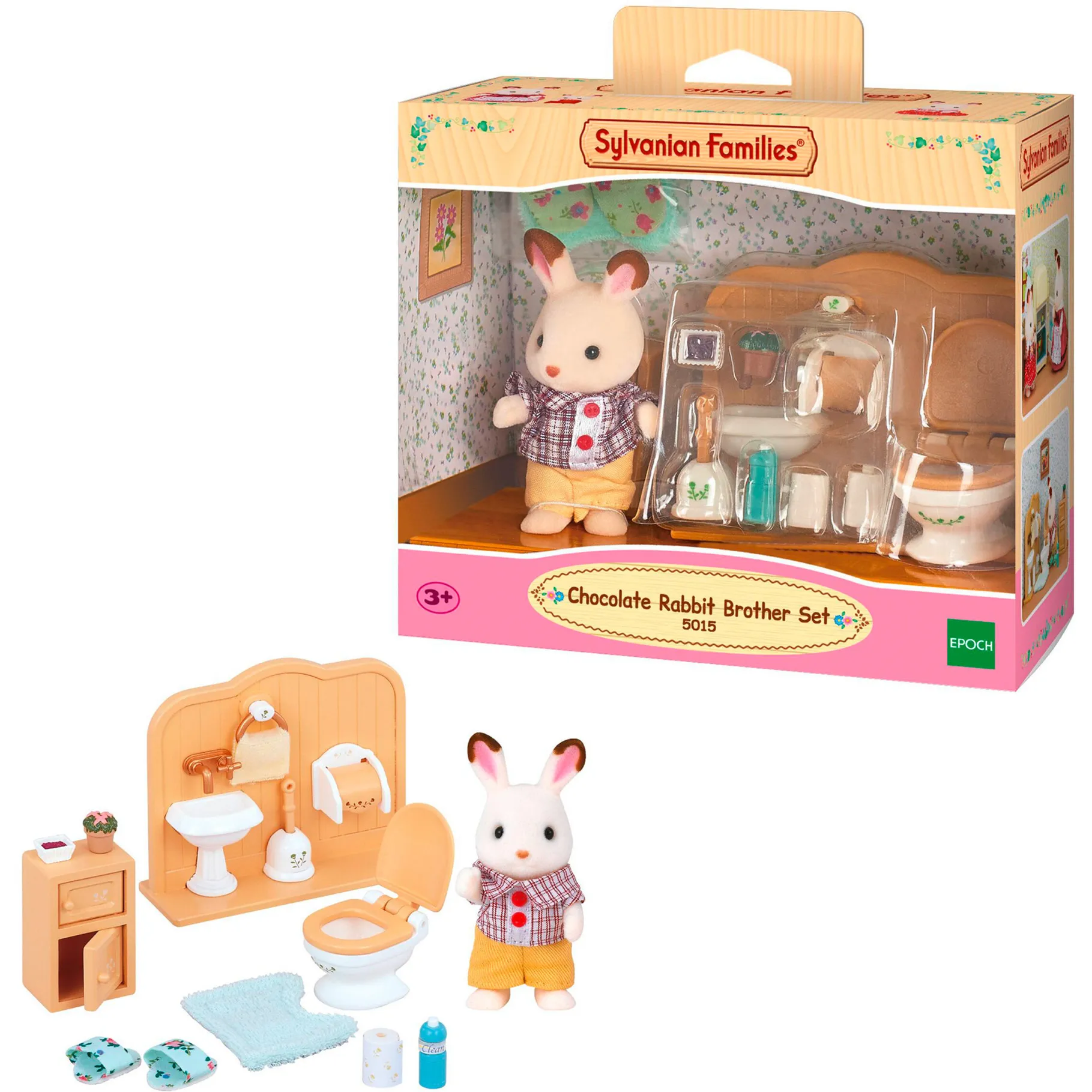 Sylvanian Families - Set bagno fratello coniglio di cioccolato, Giochi di costruzione