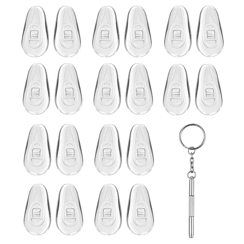Cuscinetti in silicone per occhiali e cacciavite Techsuit ST1, Set 10 pezzi, Trasparenti