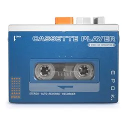Lettore audio cassette EPOK Rewind+ Blue e Gray BTTAPEBL