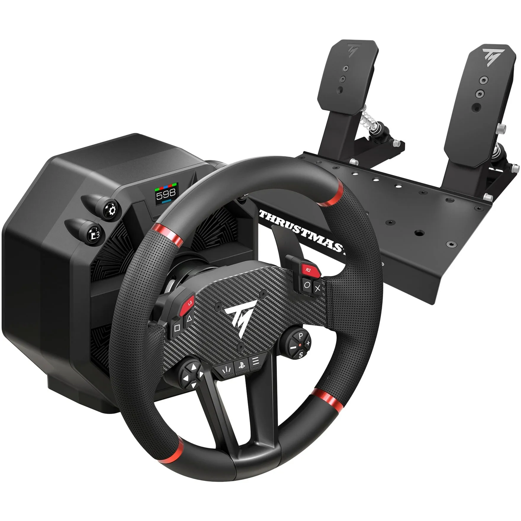 T598-P Nero, Rosso USB Sterzo + Pedali Analogico/Digitale PC, PlayStation 4, PlayStation 5, Set simulatore