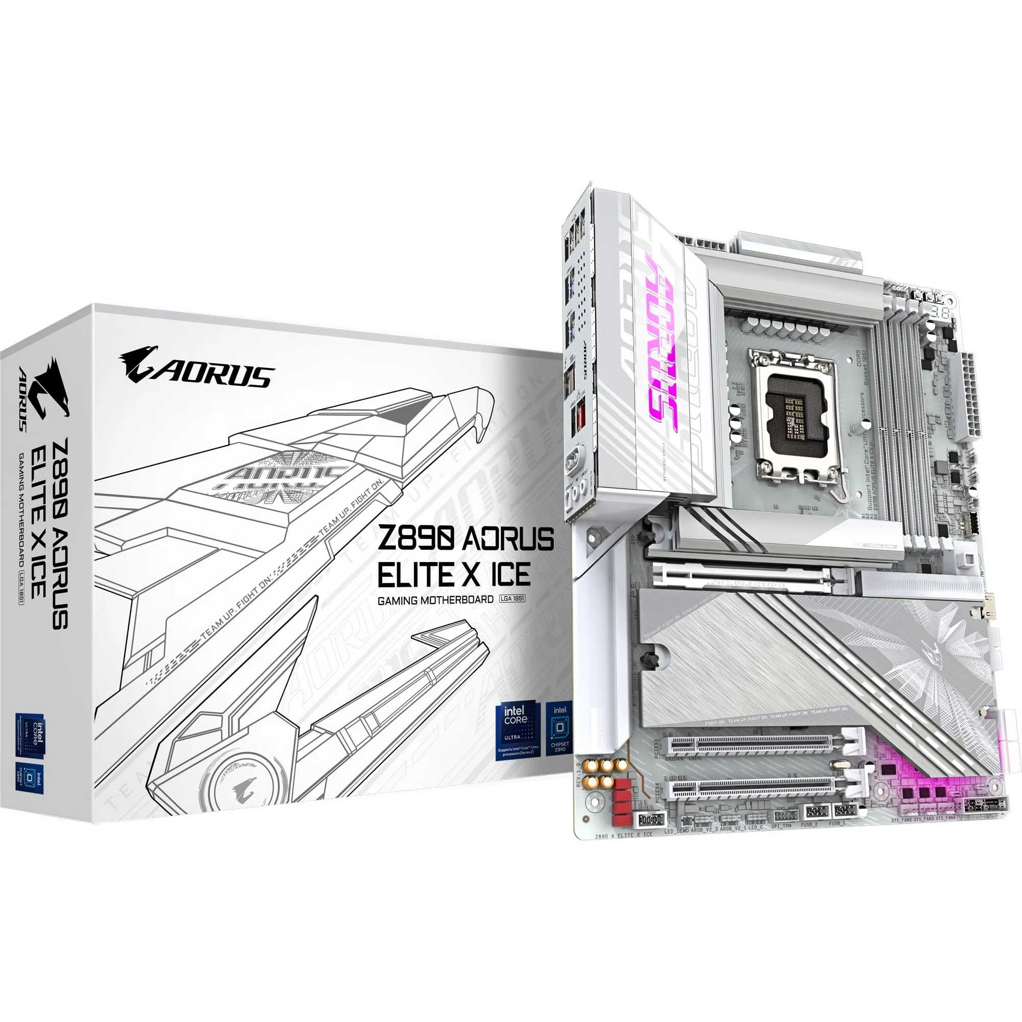 Z890 AORUS ELITE X ICE Scheda Madre - Supporta CPU Intel Core Ultra (Serie 2), VRM a 16+1+2 fasi, fino a 9500MHz DDR5 (OC), 1xPCIe 5.0 + 4xPCIe 4.0, Wi-Fi 7, LAN 2.5GbE, Thunderbolt 4