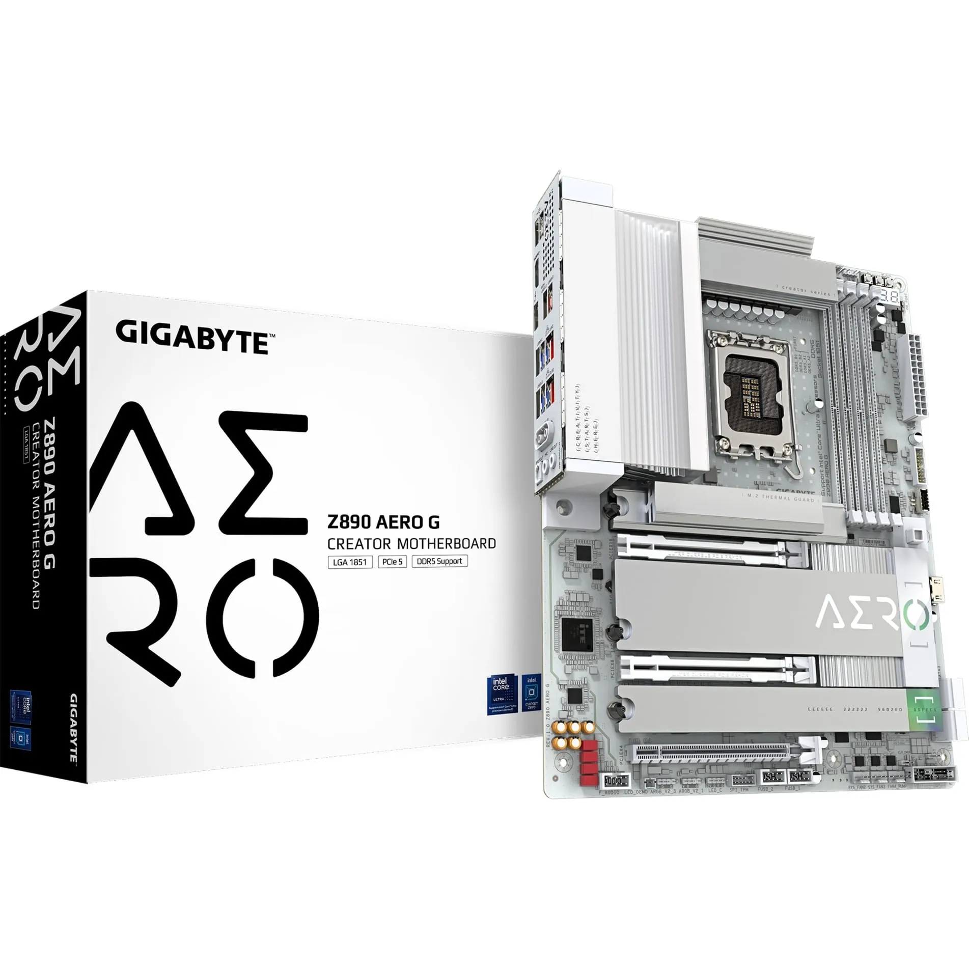 Z890 AERO G Scheda Madre - Supporta CPU Intel Core Ultra (Serie 2), VRM a 16+1+2 fasi, fino a 8800MHz DDR5 (OC), 1xPCIe 5.0 + 4xPCIe 4.0, Wi-Fi 7, LAN 2.5GbE, Thunderbolt 4