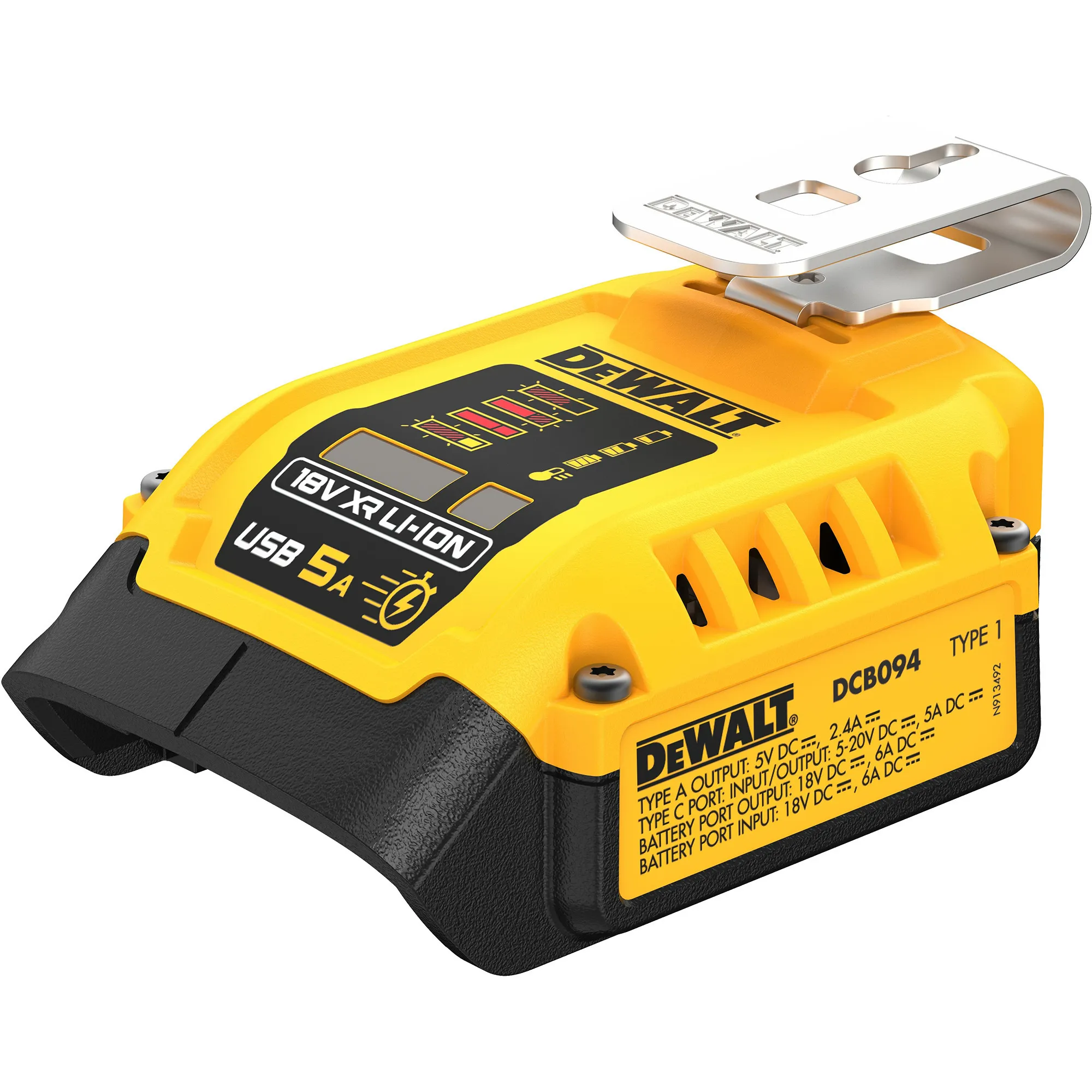 Caricatore combinato DCB094K, con funzione powerbank, Caricabatterie