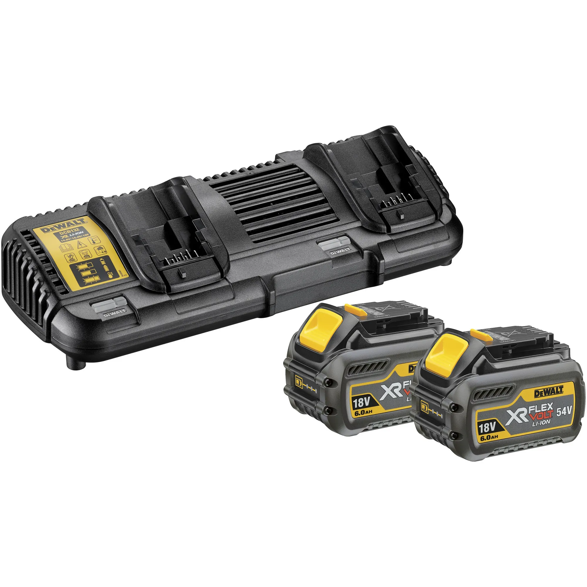 Kit di avvio batteria XR FLEXVOLT DCB132T2, incl. 2x batteria 54 Volt 2Ah, set