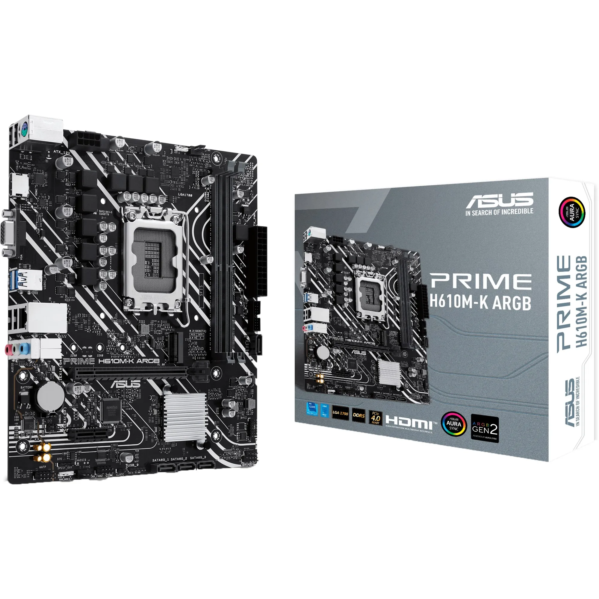PRIME H610M-K ARGB Intel H610 LGA 1700 micro ATX, Scheda madre