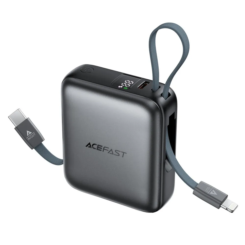 Batteria Esterna Acefast M23, 10000mAh, 22.5W, QC + PD, 1 x Lightning - 2 x USB-C, Grigio