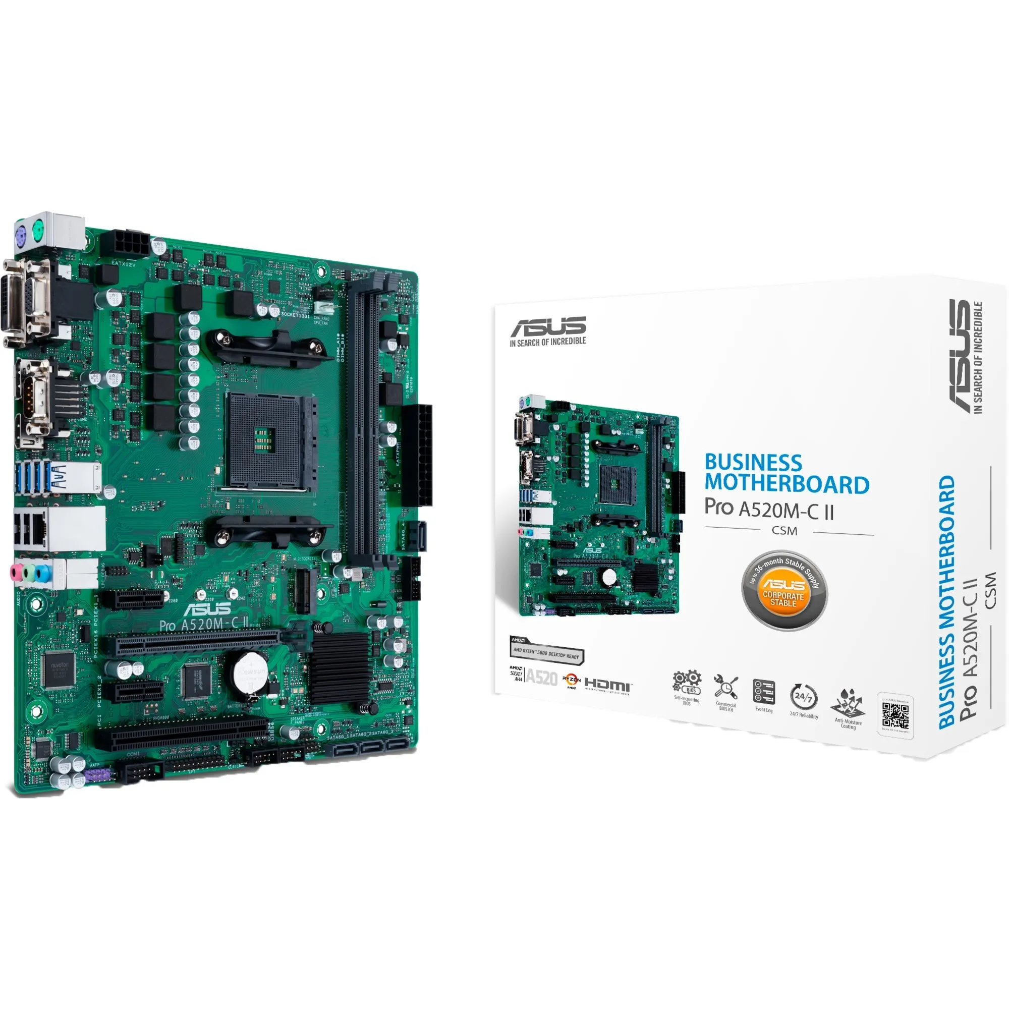 PRO A520M-C II/CSM AMD A520 Socket AM4 micro ATX, Scheda madre