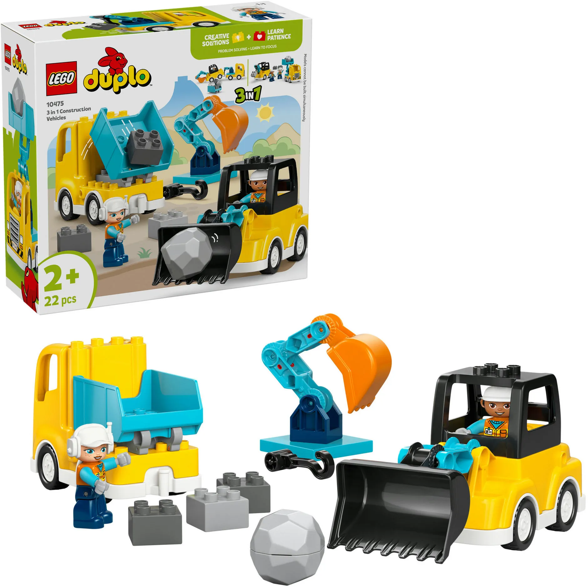DUPLO Town Veicoli da costruzione - Set 3 in 1, Giochi di costruzione