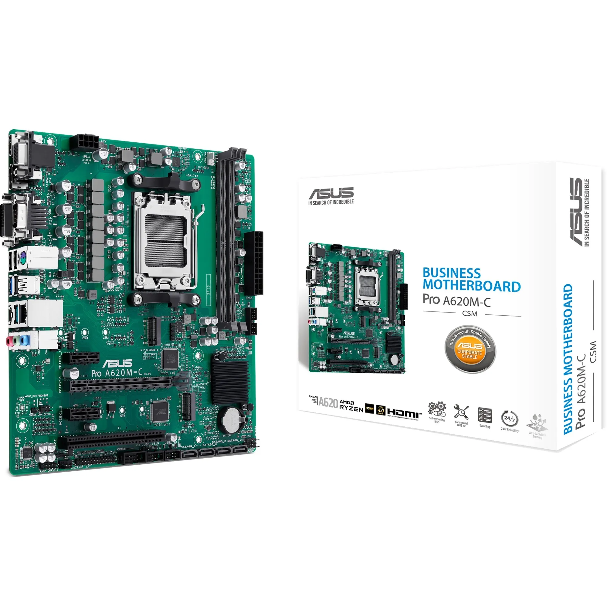 PRO A620M-C-CSM AMD A620 Socket AM5 micro ATX, Scheda madre