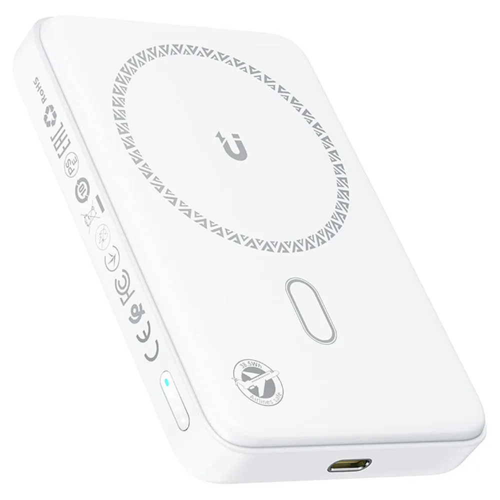Batteria Esterna Wireless Acefast M26, 10000mAh, 20W, PD + FQI, 1 x QI - 1 x USB-C, Bianca