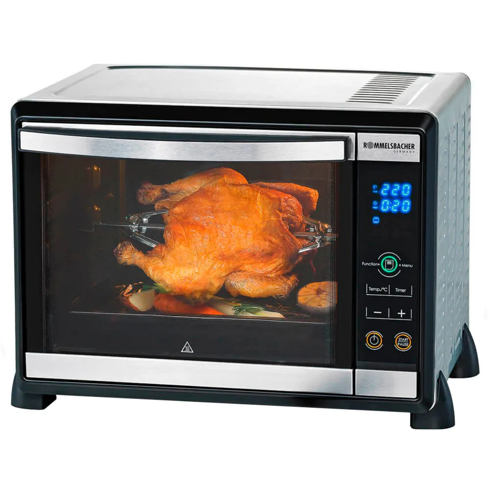 BGE 1580/E fornetto con tostapane 30 L 1580 W Nero, Acciaio inossidabile Grill, Mini forno