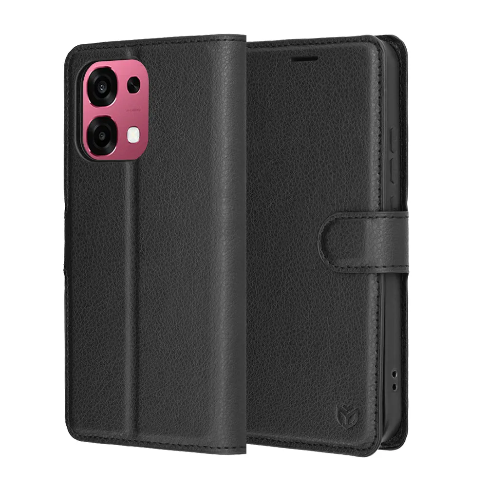 Custodia per Oppo A6 Pro 5G / A6 Pro 4G, Techsuit, Leather Folio, Nera