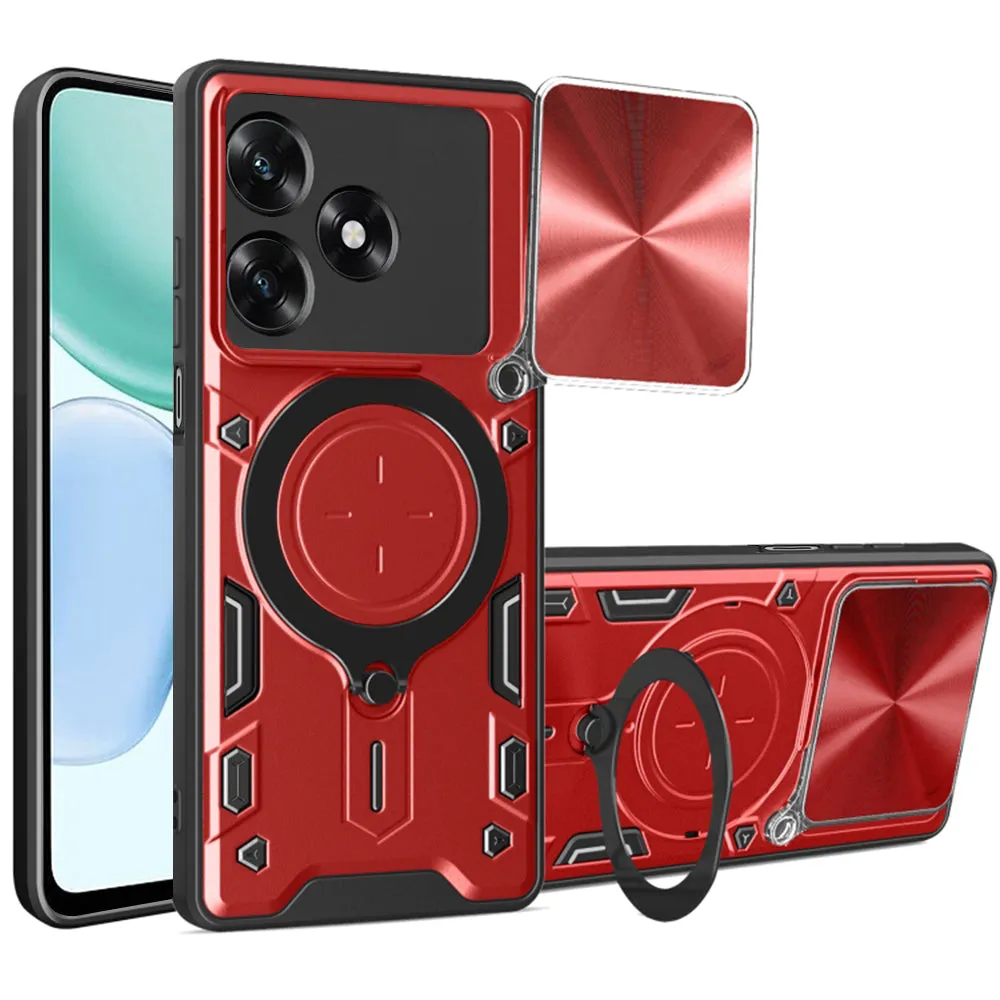 Custodia per Honor X5c Plus, Techsuit, CamGuard Pro, Rossa