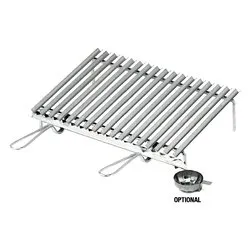 Griglia barbecue con recupero grassi inox (60x40cm) Cromo lucido 20650