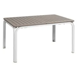 Tavolo da esterno polipropilene ALLORO 140 Extensible Allungabile Bianco e Tortora (140-210x100x73cm) 42753 10 000