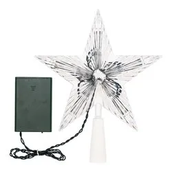 Puntale albero Natale (22cm) Stella con luce LED Bianco caldo (Batteria) 30657