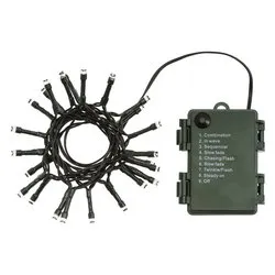 Filo Verde 48 luci - LED Bianco caldo (1,9 + 0,5 mt) 8 Giochi di luce XMAS KING IP44 32354