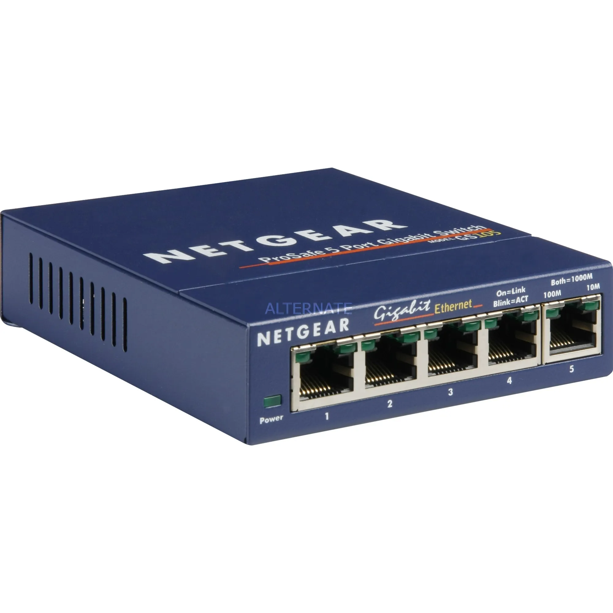 GS105 Non gestito Gigabit Ethernet (10/100/1000) Blu, Interruttore