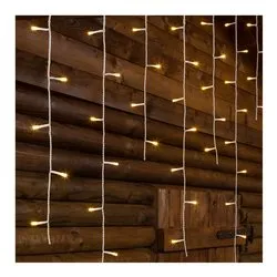 Tenda luminosa Natale Bianco 182 luci - LED Bianco caldo (5,04 + 4 mt) 8 Giochi di luce IP44 33177