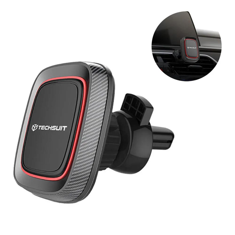 Supporto Auto Magnetico Techsuit S5, Universale, Nero Rosso