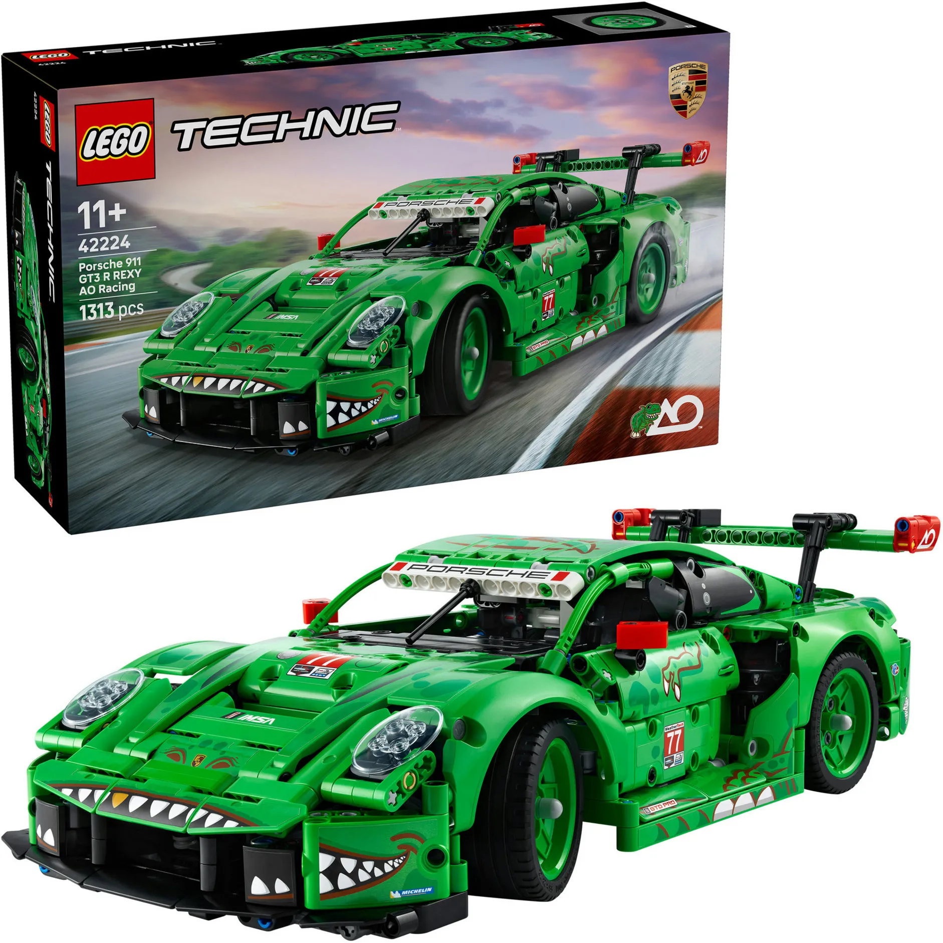 Technic Porsche 911 GT3 R REXY AO Racing auto da corsa, Giochi di costruzione