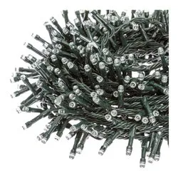 Filo Verde 1000 luci - MINILED Bianco freddo (20,5 + 4 mt) 8 Giochi di luce XMAS KING IP44 34815