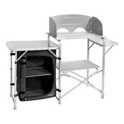 Mobile campeggio porta fornello Snack Easy (141x50x80,5cm) Silver e Black 0426034N C03