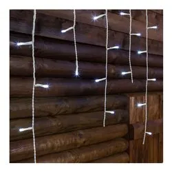 Tenda luminosa Natale Bianco 180 luci - LED Bianco freddo (7,68 + 4 mt) 8 Giochi di luce IP44 33221