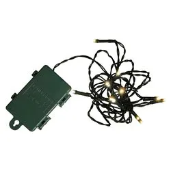Filo Nero 10 luci - LED Bianco caldo (2 + 1 mt) 8 Giochi di luce CHRISTMAS IP44 D1654