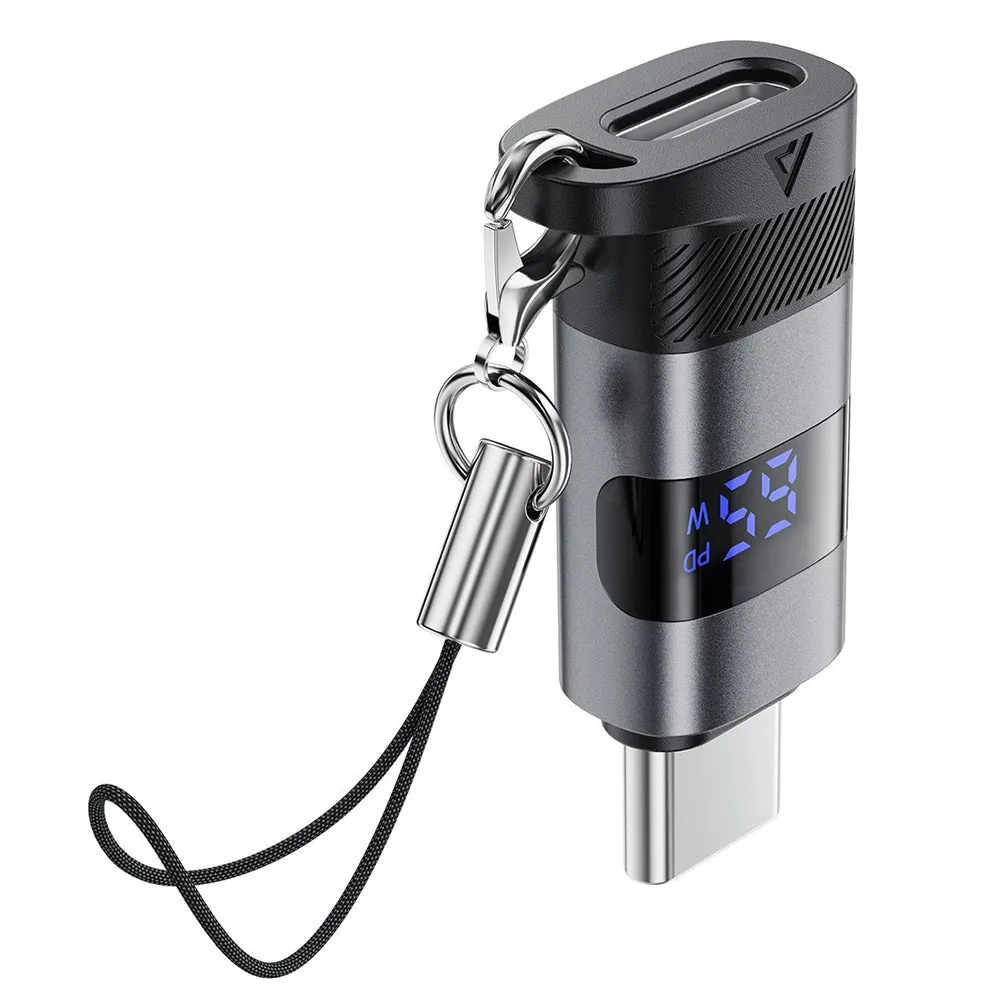 Adattatore Dati e Ricarica USB-C - USB-C Acefast J9 Display, Grigio