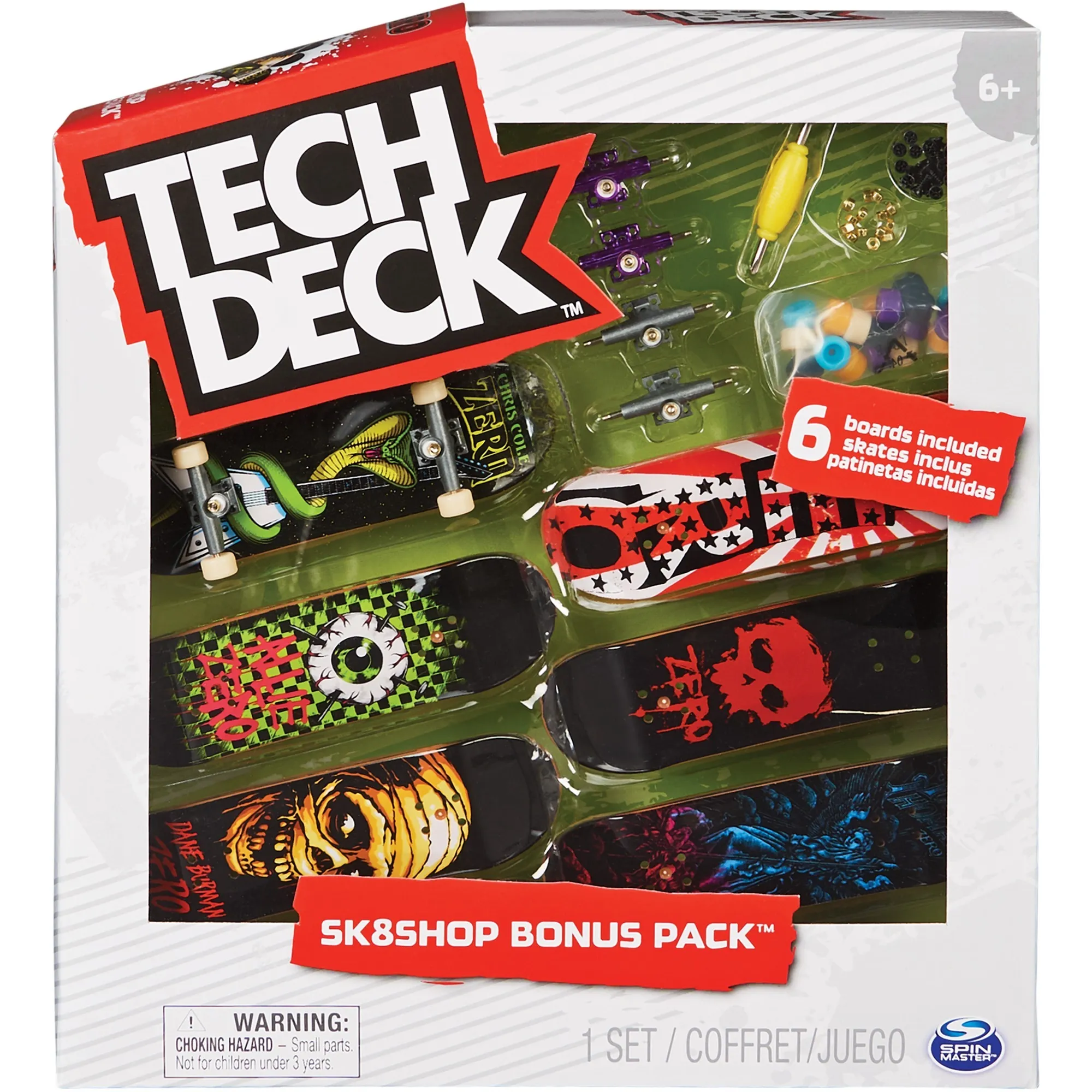 Tech Deck, confezione Premium da 6 Mini Skate, Assortiti e Originali, 6028845, veicolo da gioco