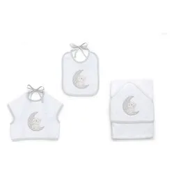 Set bavaglini 3 pz MOON Grey 15 5020 408