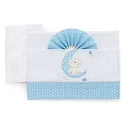 Set lenzuola lettino completo 3 pz MOON Azzurro 15 2010 402