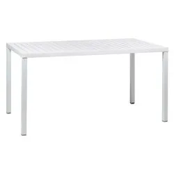 Tavolo impilabile polipropilene CUBE 140 x 80 Fisso Bianco (140x80x75,5cm) 47753 00 000